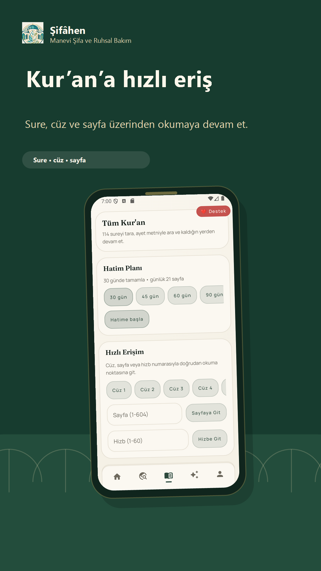 Şifâhen Kur'an erişimi Google Play görseli